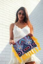 Load image into Gallery viewer, Medium Blue Illusion Tassel Shoulder Bag