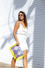 Load image into Gallery viewer, Medium Blue Illusion Tassel Shoulder Bag