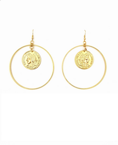 Coin Hoop Earring