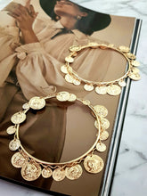 Load image into Gallery viewer, All In Coins Hoop Earring