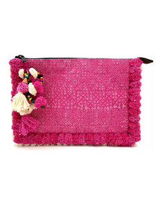 Aztec Pom Pom Clutch