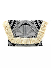 Load image into Gallery viewer, Black Aztec Tassel Clutch