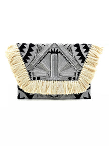 Black Aztec Tassel Clutch