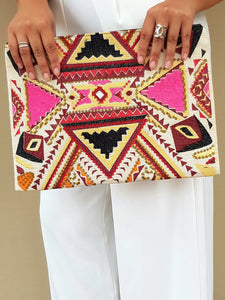 Aztec Zip Clutch