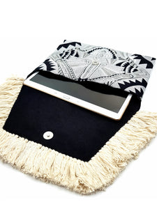 Black Aztec Tassel Clutch