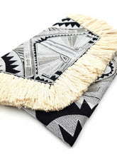 Load image into Gallery viewer, Black Aztec Tassel Clutch