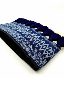 Navy Aztec Tassel Clutch