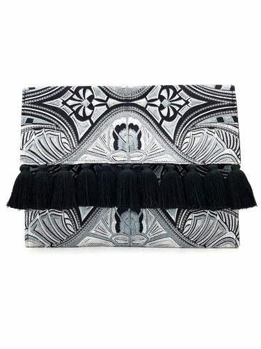 Silver Aztec Clutch